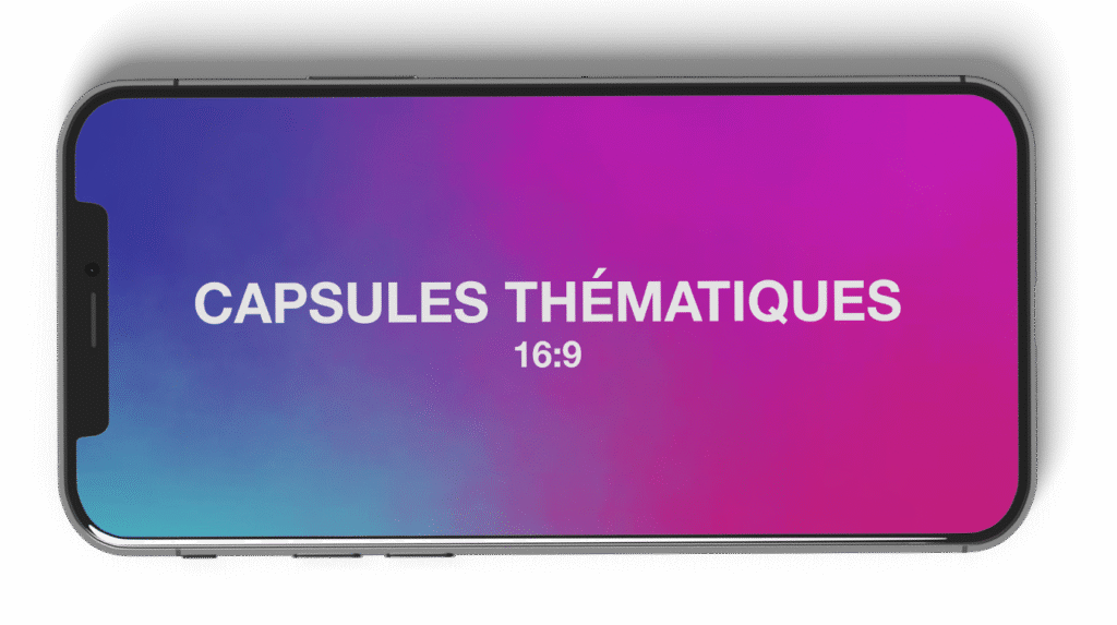 Mockup smartphone — format vidéo Capsules thématiques 16:9